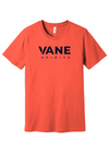Coral tee with Navy VANE SPIRITS logo