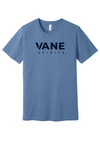 Lavender Blue tee with Navy VANE SPIRITS logo