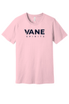 Pink tee with Navy VANE SPIRITS logo