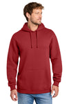 SanMar Port and Company PC107H fleece pullover hoodie in Rich Red