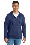 SanMar Port and Company PC850ZH Fan Favorite full-zip hoodie in Team Navy